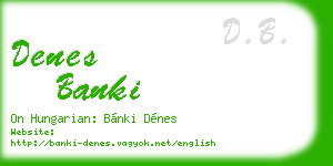 denes banki business card